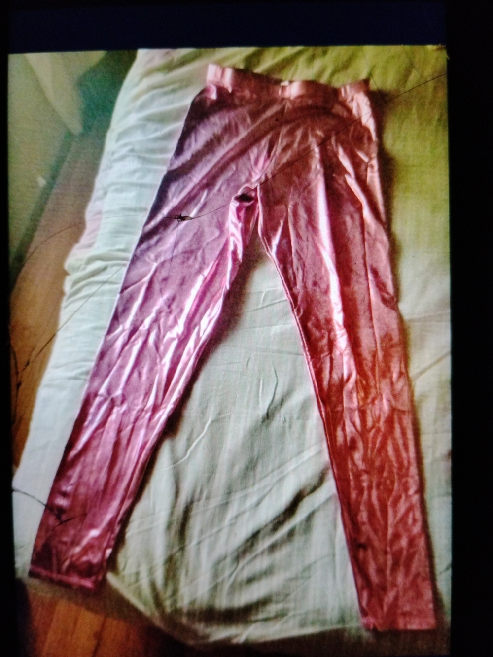 Pink Shiny Leggings - Women's Stretch Metallic Leggings